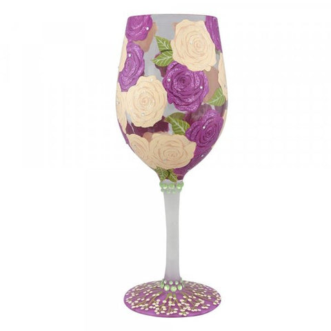 Lolita Coming Up Roses Wine Glass