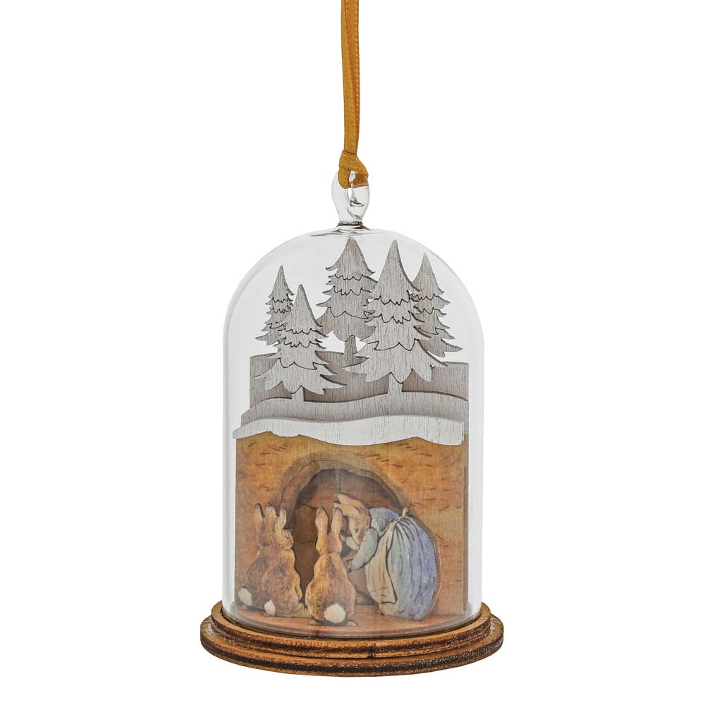 MRS. RABBIT IN BURROW WOODEN HANGING ORNAMENT A30460