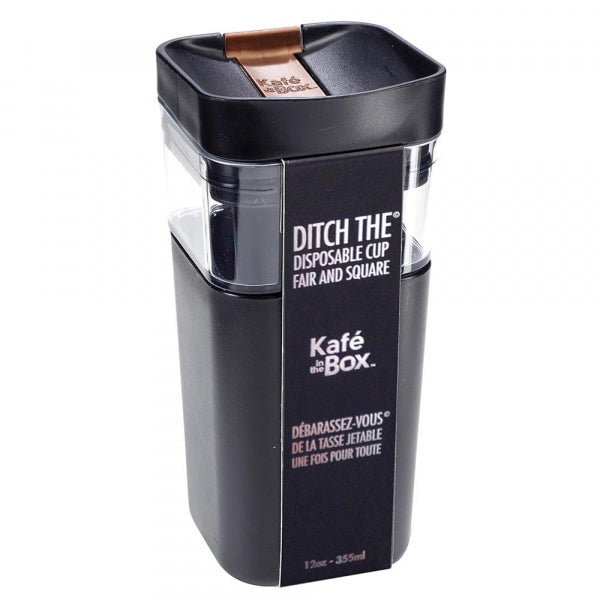 Kafe in the Box Designer Travel Mug 12oz - 355ml Small Black