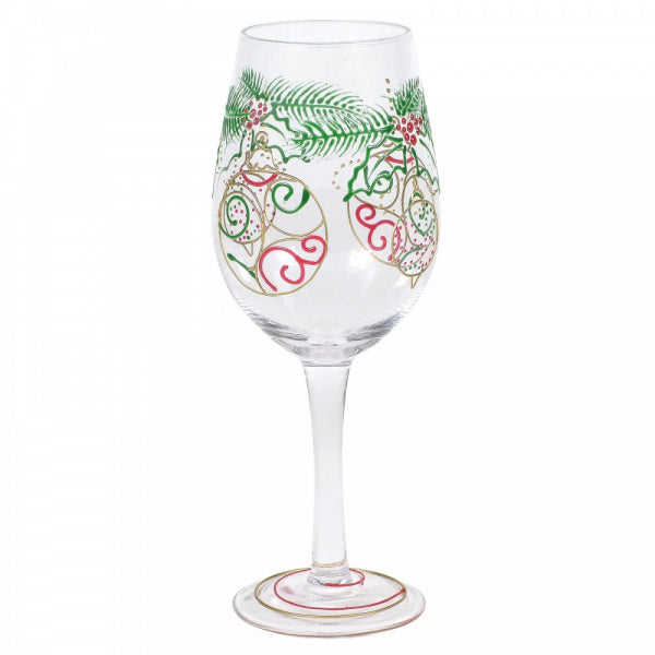 Izzy and Oliver Ornaments Large Stem Hand Decorated Christmas Wine Glass